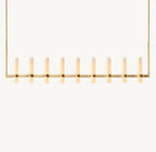 Ravelle Linear Milk Glass Chandelier 71"