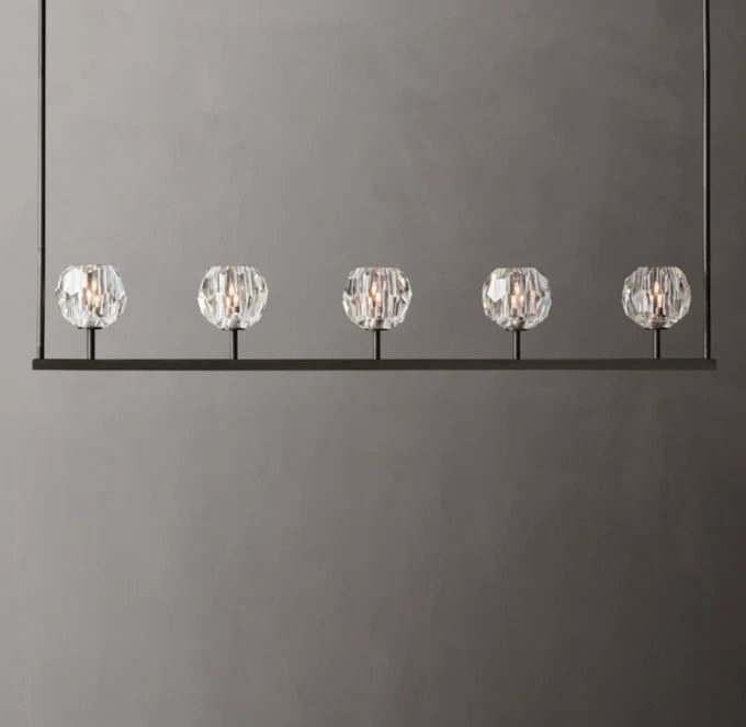 Boule De Cristal Clear Glass Linear Chandelier 48"