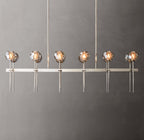 Boule De Cristal Smoke Glass Double Linear Chandelier 60"