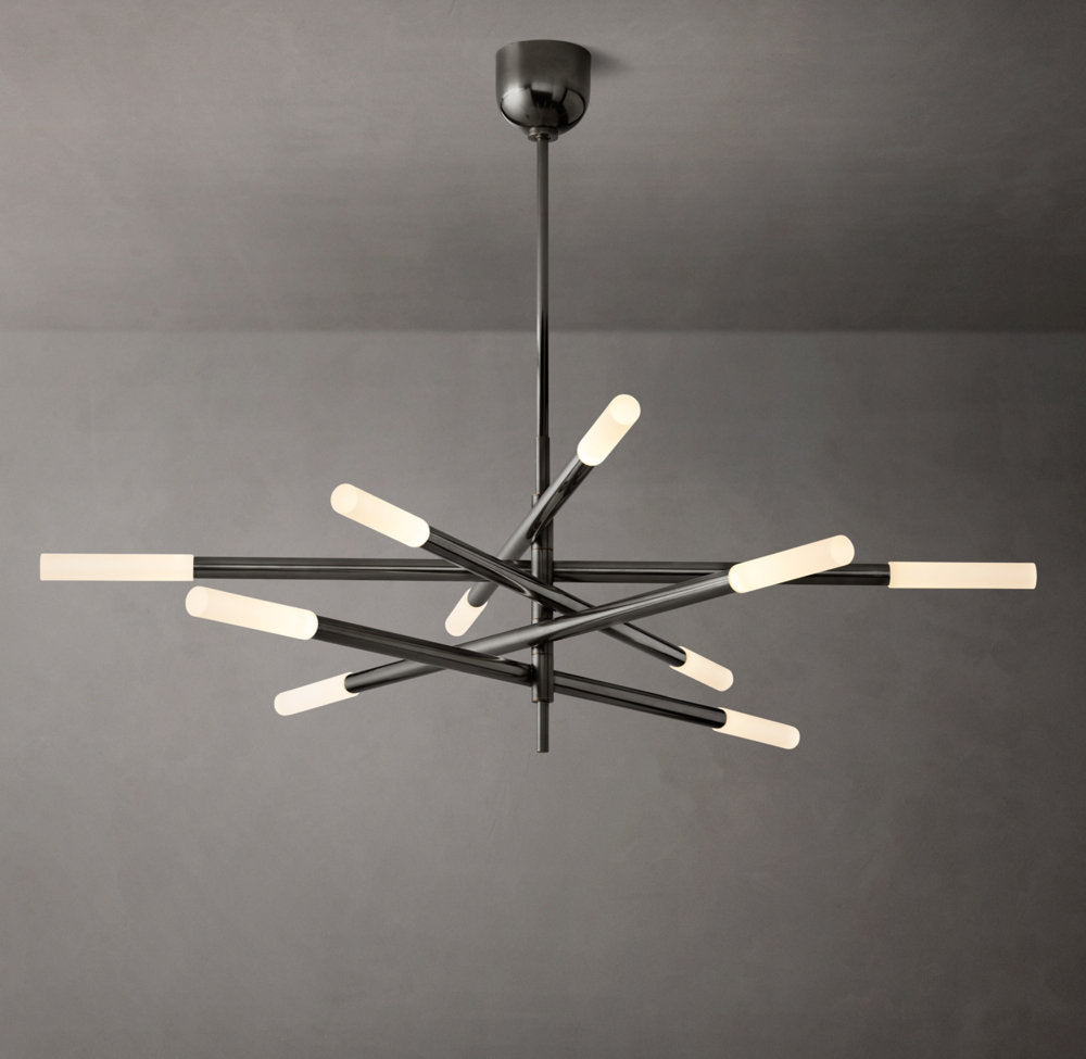Rousseau 10-Light Mobile Etched Rod Chandelier