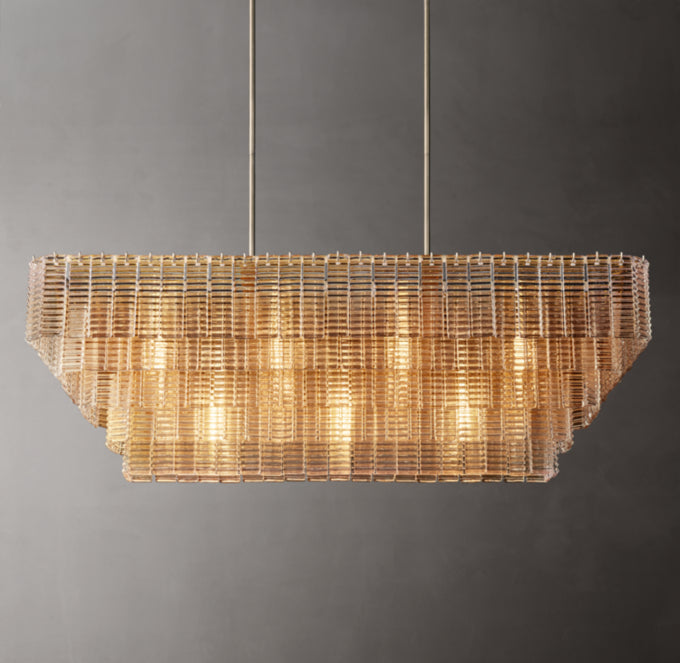 Sirene Clear Glass Rectangular Chandelier 59"