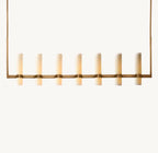 Ravelle Linear Milk Glass Chandelier 59"