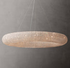 Crystal Halo Clear Round LED Chandelier 72"