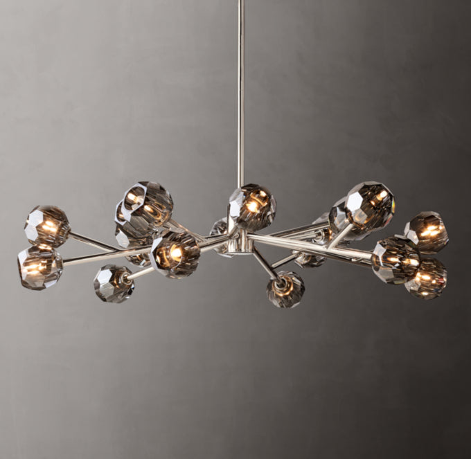 Boule De Cristal Smoke Glass Round Chandelier 48"