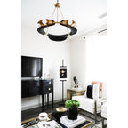 Hopper 9-Light Chandelier in Vintage Brass/Black Brass 32L x 32W x 25H