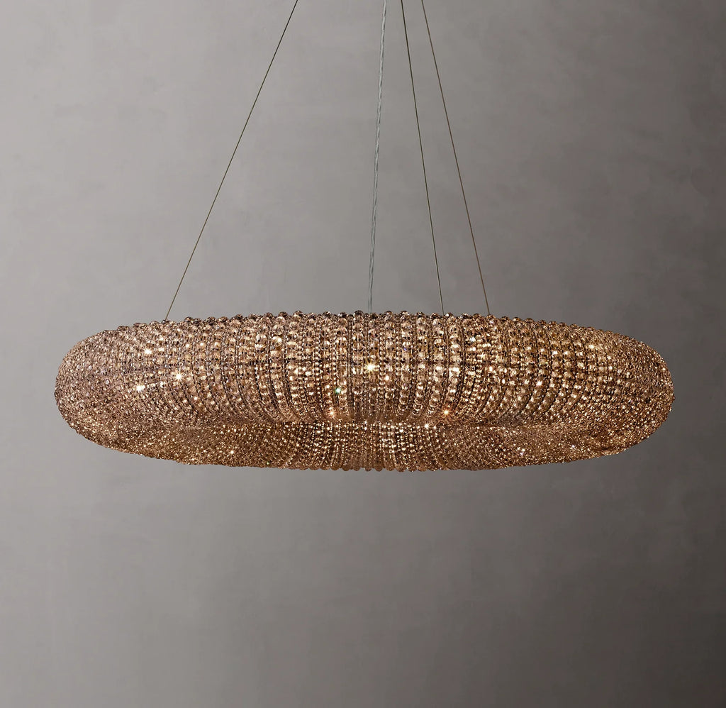 Crystal Halo Smoke Round LED Chandelier 41"