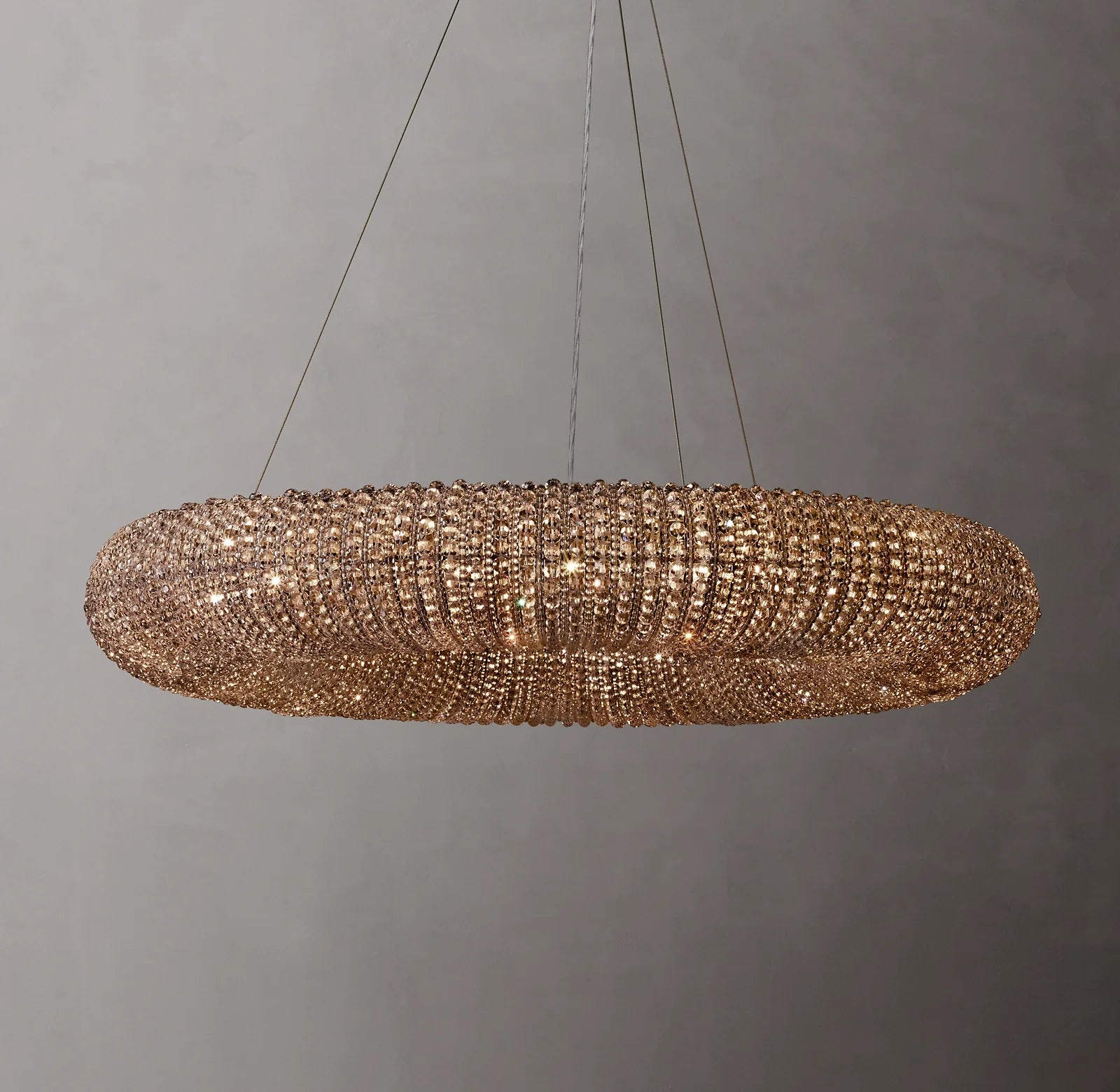 Crystal Halo Smoke Round LED Chandelier 41"
