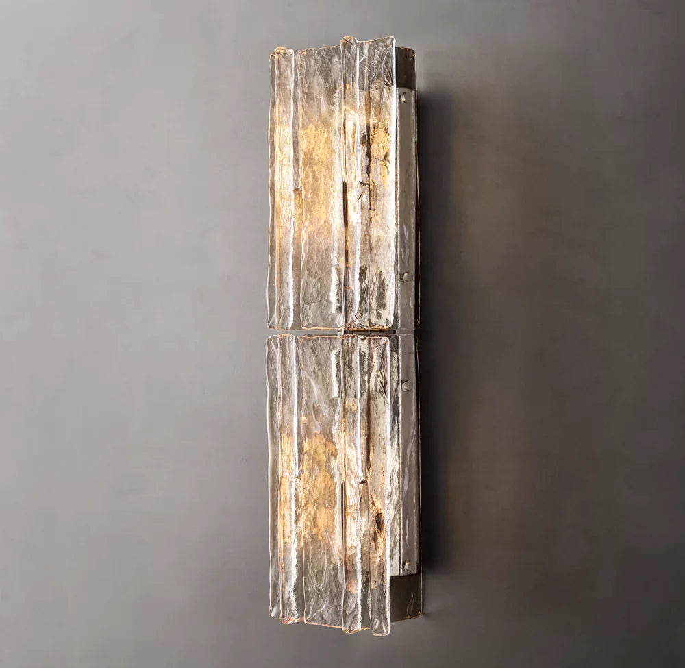 Lattice Clear Glass Sconce 30"