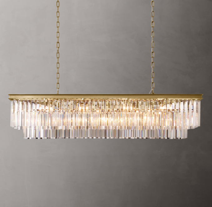 1920s Odeon Rectangular Chandelier 59"