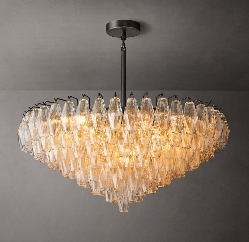 Chiara Clear Glass Tiered Round Chandelier 37"