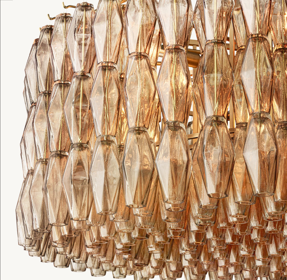 Chiara Smoke Glass Round Chandelier 62"