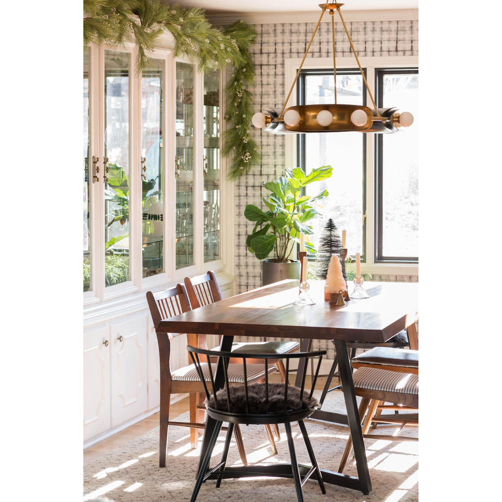 Hopper 9-Light Chandelier in Vintage Brass/Black Brass 32L x 32W x 25H