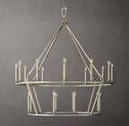 19TH C. ENGLISH OPENWORK TWO-TIER ROUND CHANDELIER 50"