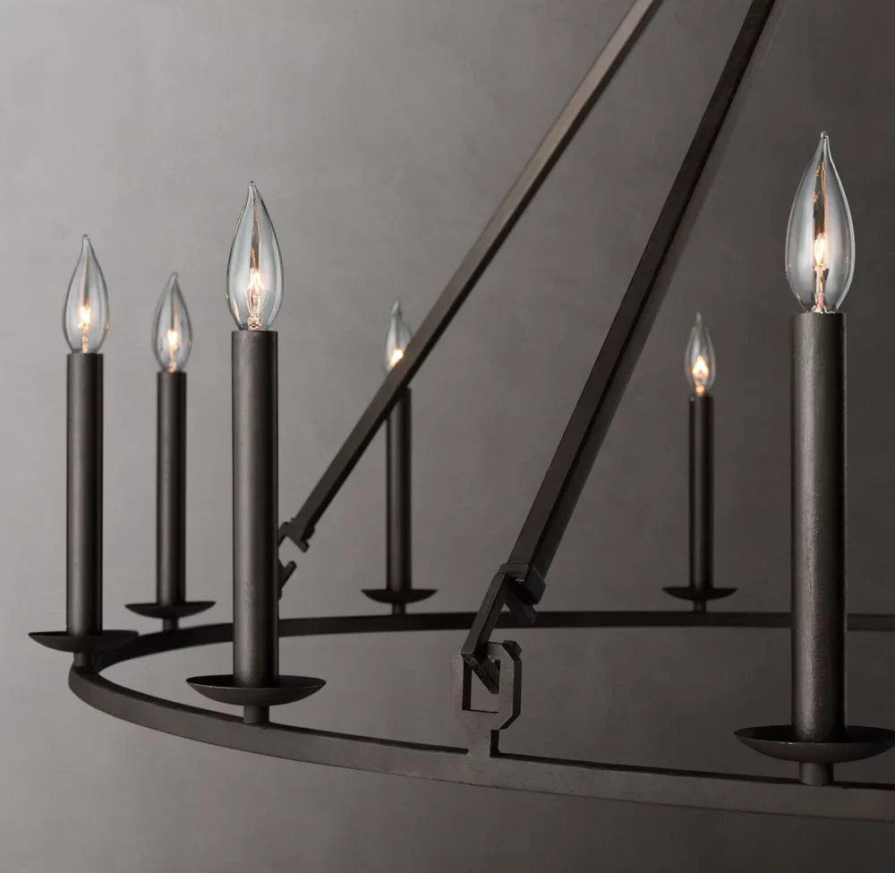 19th C. English Openwork Round Chandelier 50"