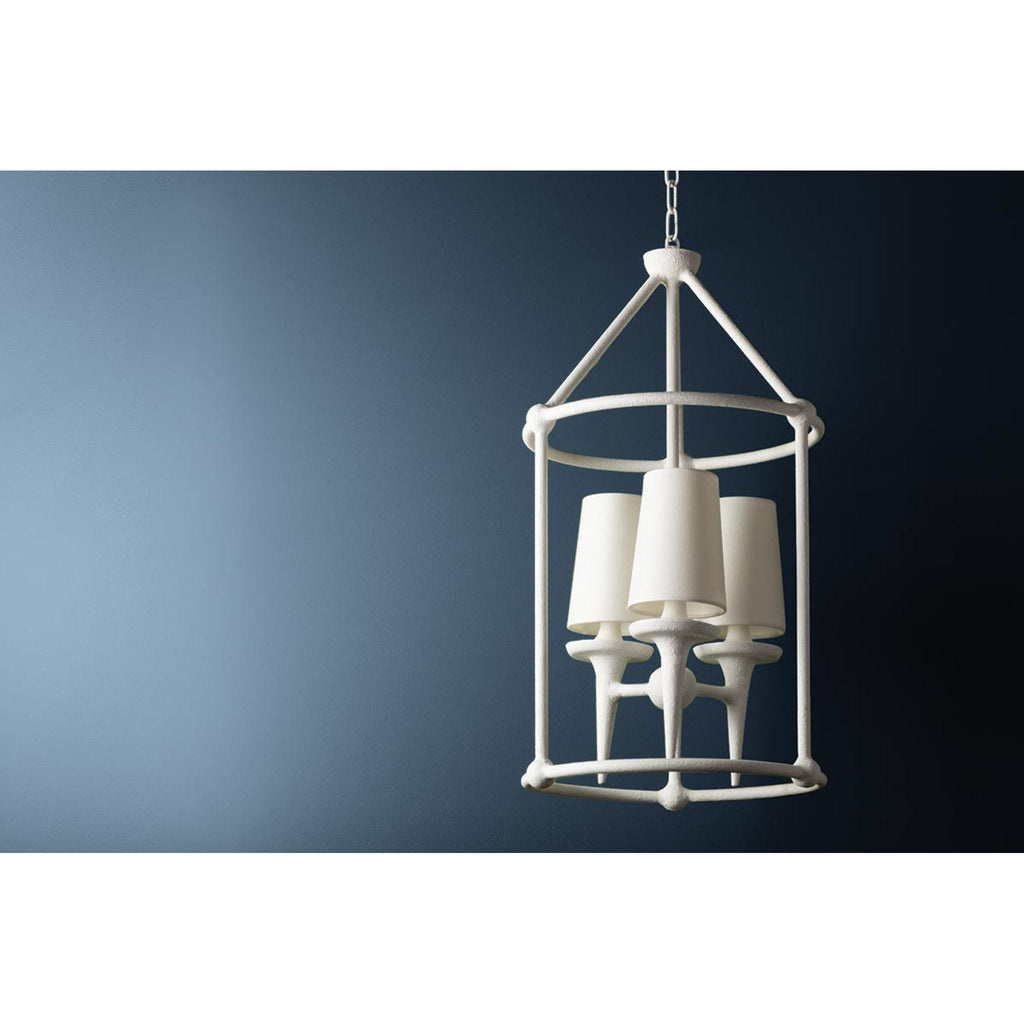Torch 8-Light Chandelier in White Plaster 48L x 48W x 30.5H