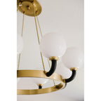 Werner 8-Light Chandelier in Aged Brass/Black 46L x 46W x 14.5H