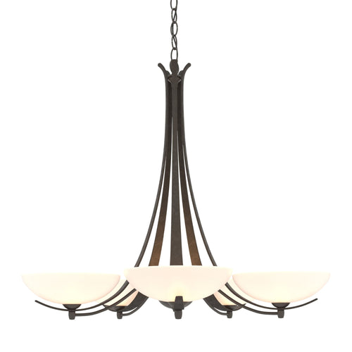Aegis 5 Arm Chandelier 5-Light Opal Glass (GG) in Dark Smoke