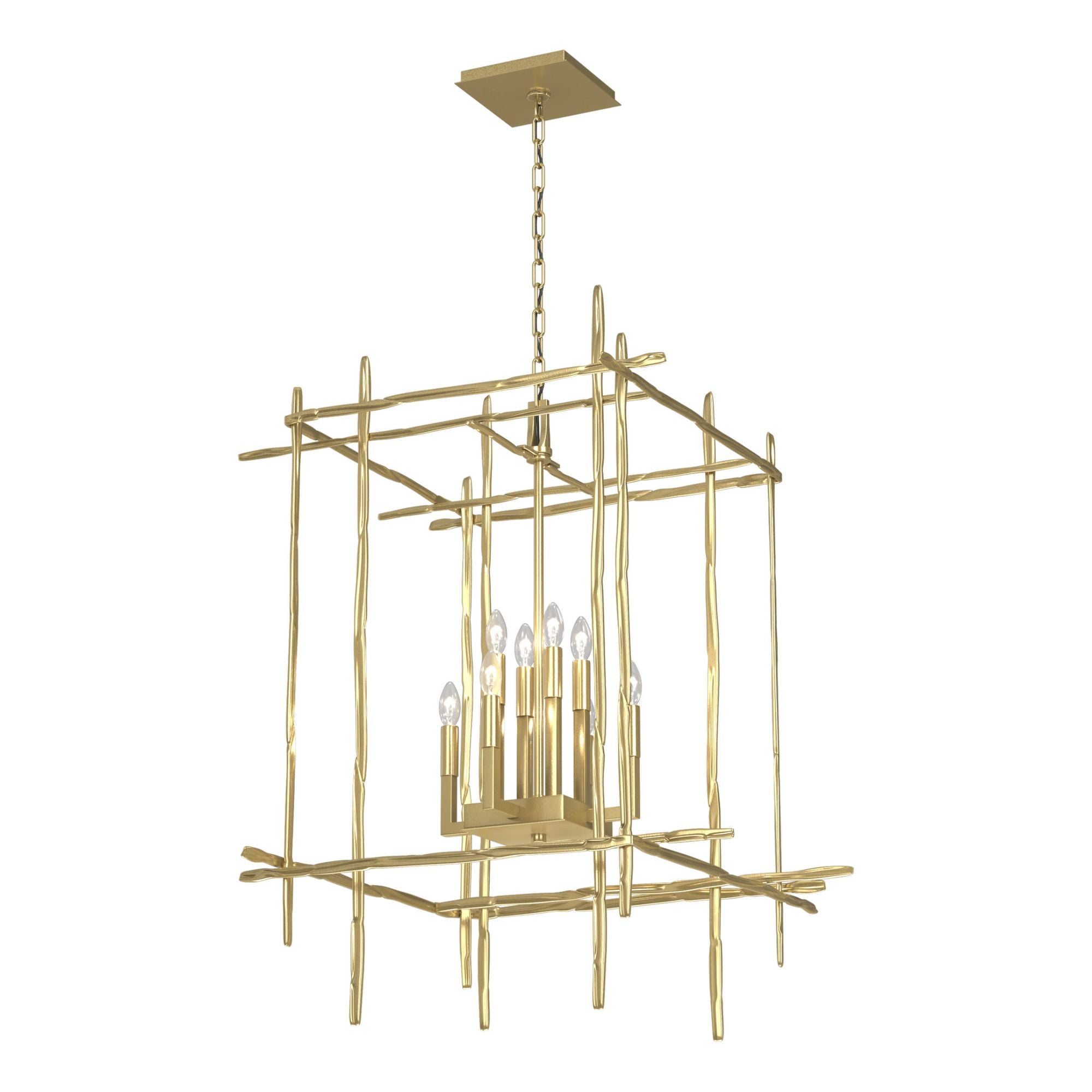 Tura 8-Light Large Chandelier 8-Light in Modern Brass