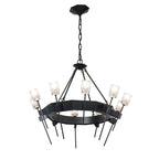 Echo 10-Light Circular Chandelier 10-Light Cast Glass (YC) in Black