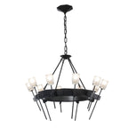 Echo 10-Light Circular Chandelier 10-Light Cast Glass (YC) in Black