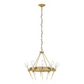 Echo 10-Light Circular Chandelier 10-Light Cast Glass (YC) in Modern Brass