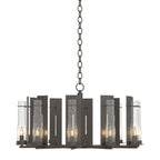 New Town 10 Arm Chandelier 10-Light Seeded Clear Glass (II) in Dark Smoke