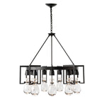 Apothecary Circular Chandelier 9-Light Clear Glass (ZM) in Black