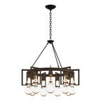 Apothecary Circular Chandelier 9-Light Clear Glass (ZM) in Black