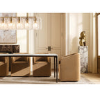 Lattice Clear Glass Rectangular Chandelier 67"