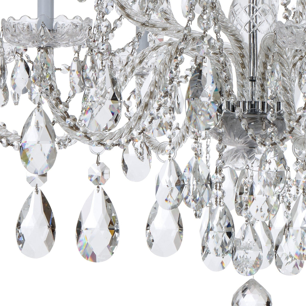 Traditional Crystal 37.5'' Hand Cut Crystal Polished Chrome Chandelier Silver 37.5"W x 48"H x 37.5"D
