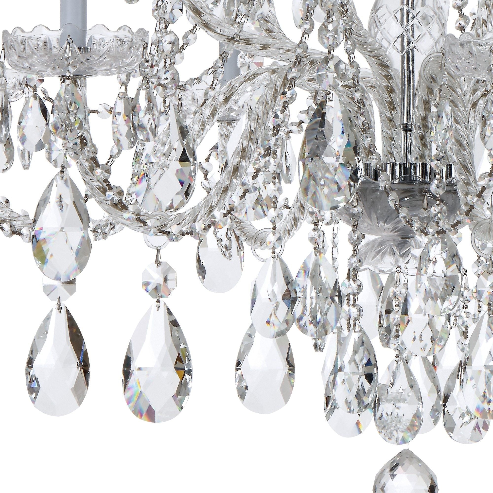 Traditional Crystal 37.5'' Hand Cut Crystal Polished Chrome Chandelier Silver 37.5"W x 48"H x 37.5"D