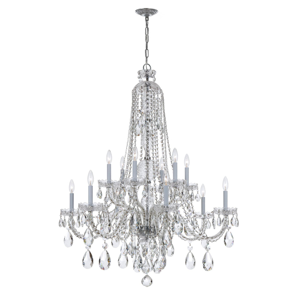 Traditional Crystal 37.5'' Hand Cut Crystal Polished Chrome Chandelier Silver 37.5"W x 48"H x 37.5"D