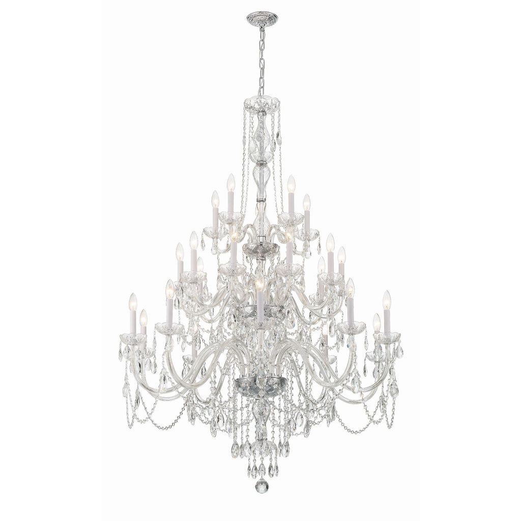 Traditional Crystal 45'' Hand Cut Crystal Polished Chrome Chandelier Silver 45"W x 61"H x 45"D