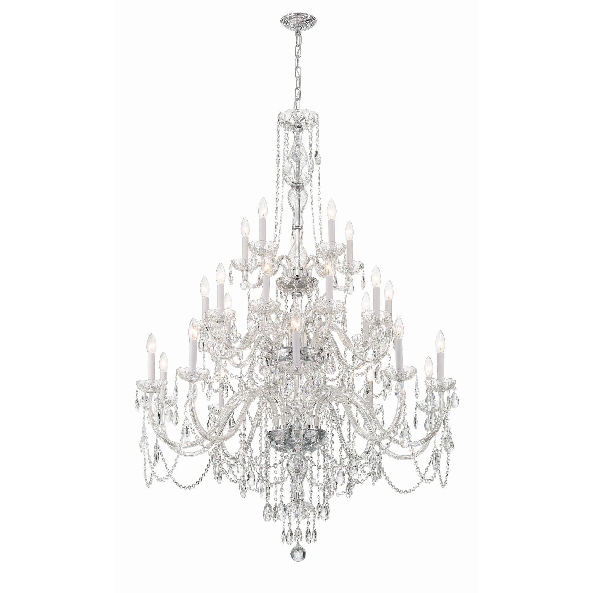 Traditional Crystal 45'' Hand Cut Crystal Polished Chrome Chandelier Silver 45"W x 61"H x 45"D