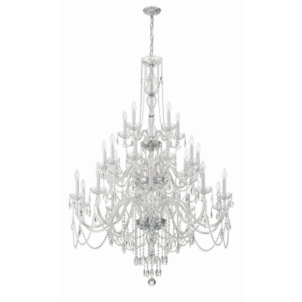 Traditional Crystal 45'' Hand Cut Crystal Polished Chrome Chandelier Silver 45"W x 61"H x 45"D