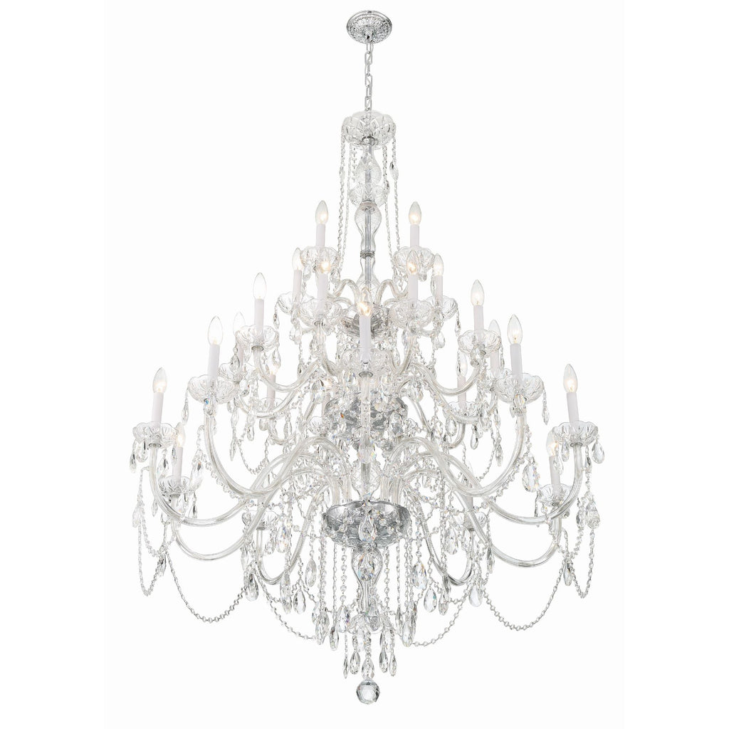Traditional Crystal 45'' Hand Cut Crystal Polished Chrome Chandelier Silver 45"W x 61"H x 45"D
