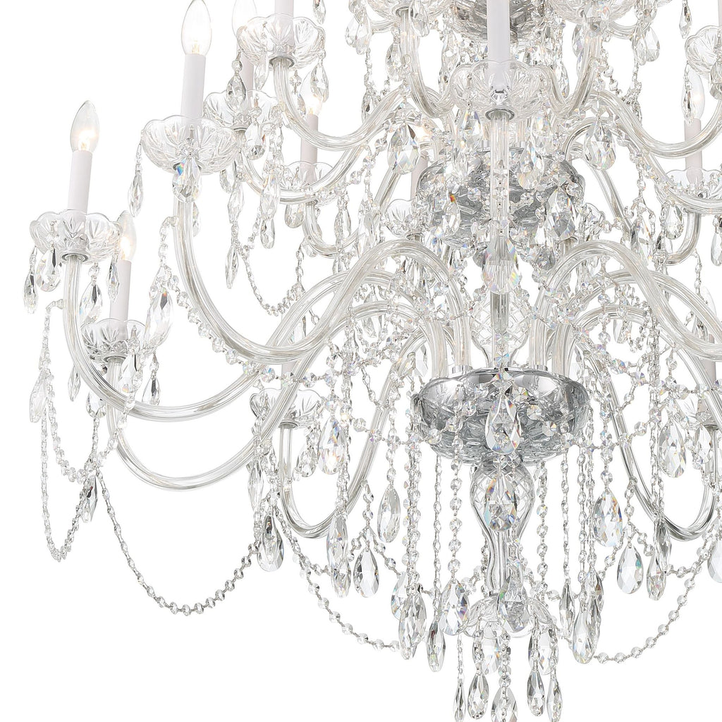 Traditional Crystal 45'' Hand Cut Crystal Polished Chrome Chandelier Silver 45"W x 61"H x 45"D