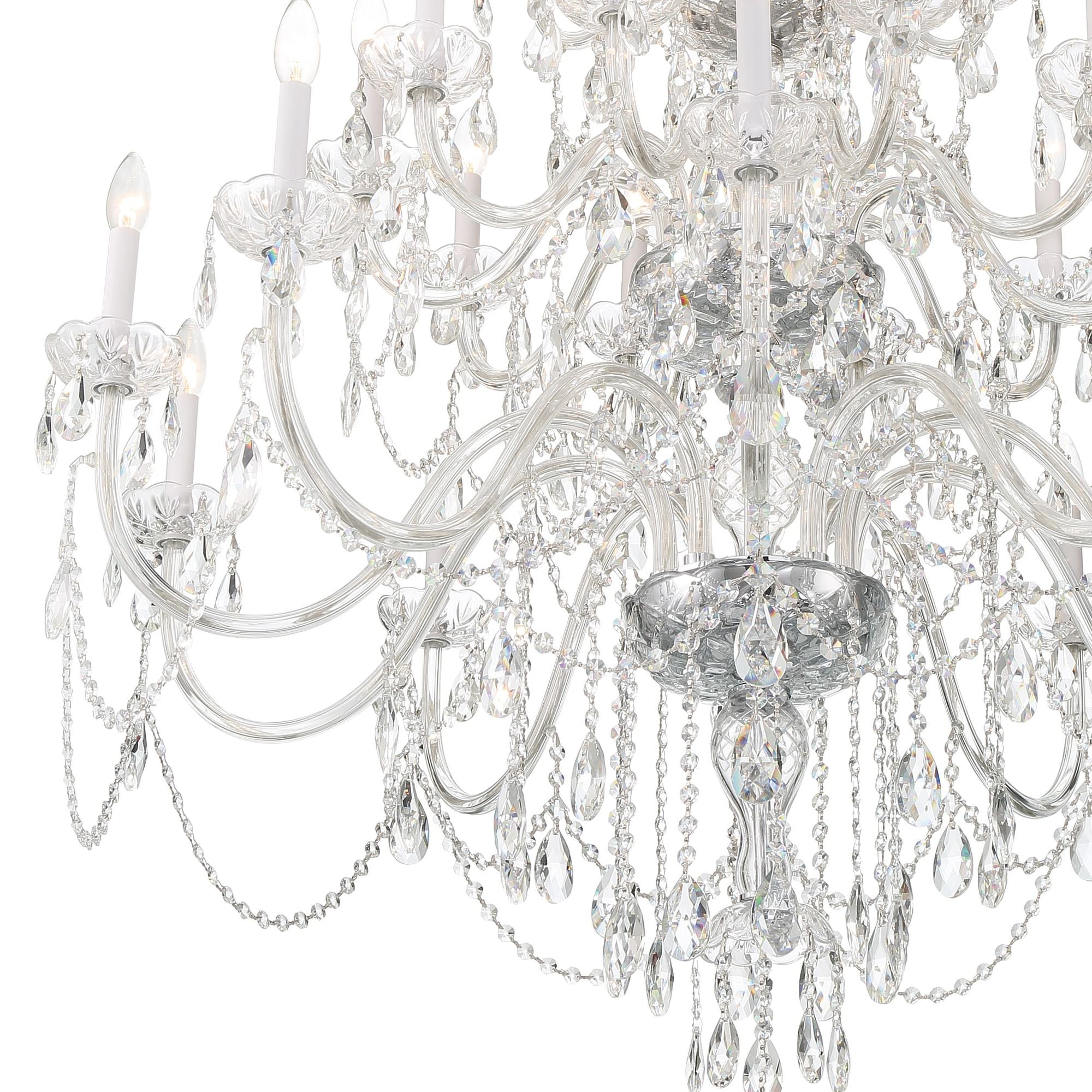 Traditional Crystal 45'' Hand Cut Crystal Polished Chrome Chandelier Silver 45"W x 61"H x 45"D