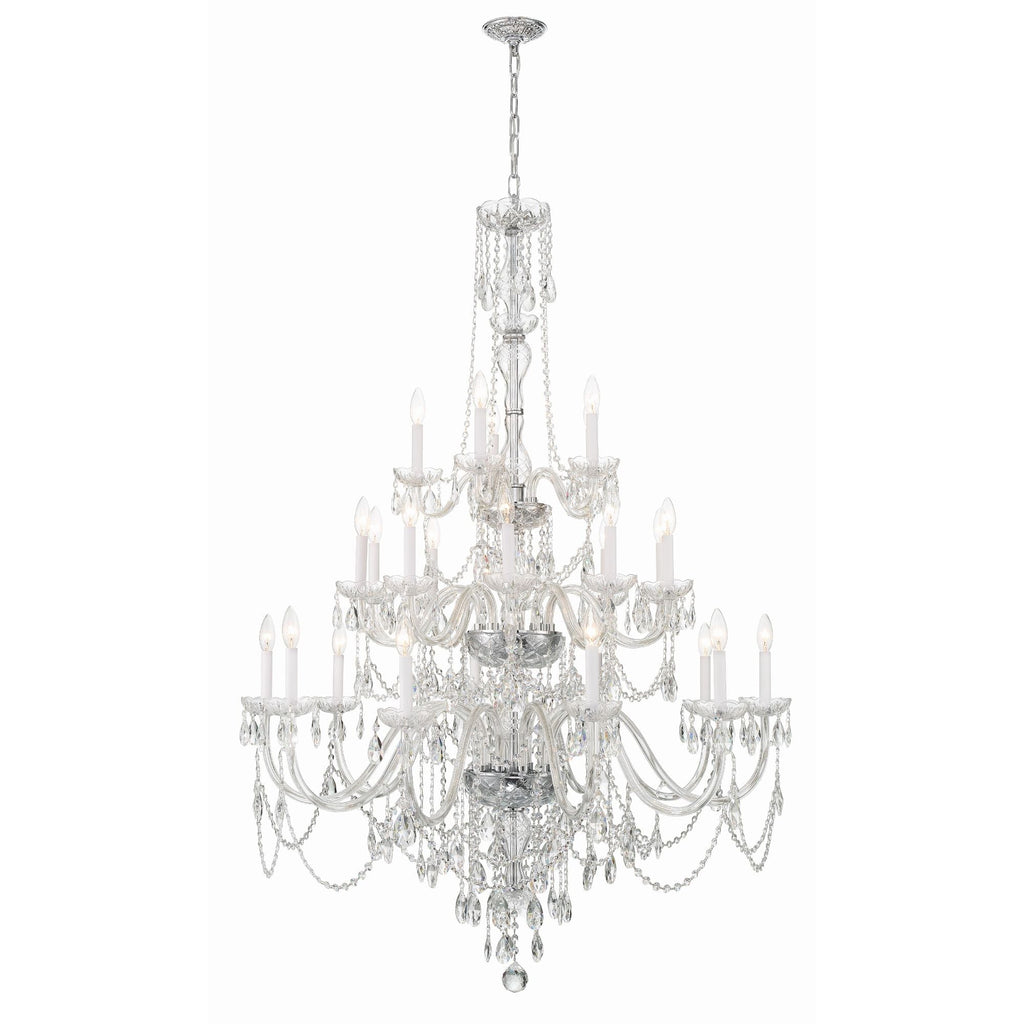 Traditional Crystal 45'' Hand Cut Crystal Polished Chrome Chandelier Silver 45"W x 61"H x 45"D