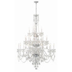 Traditional Crystal 45'' Hand Cut Crystal Polished Chrome Chandelier Silver 45"W x 61"H x 45"D