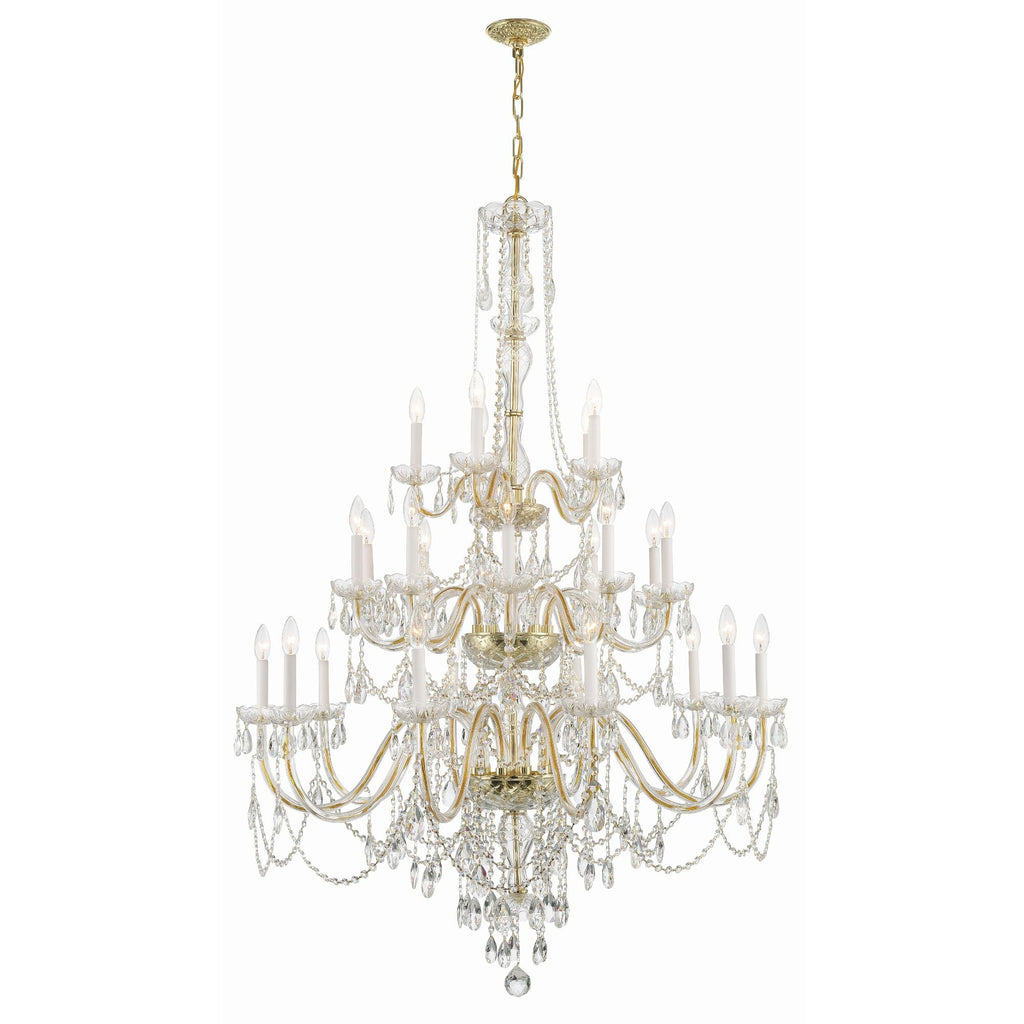 Traditional Crystal 45'' Hand Cut Crystal Polished Brass Chandelier Gold 45"W x 61"H x 45"D