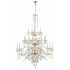Traditional Crystal 45'' Hand Cut Crystal Polished Brass Chandelier Gold 45"W x 61"H x 45"D