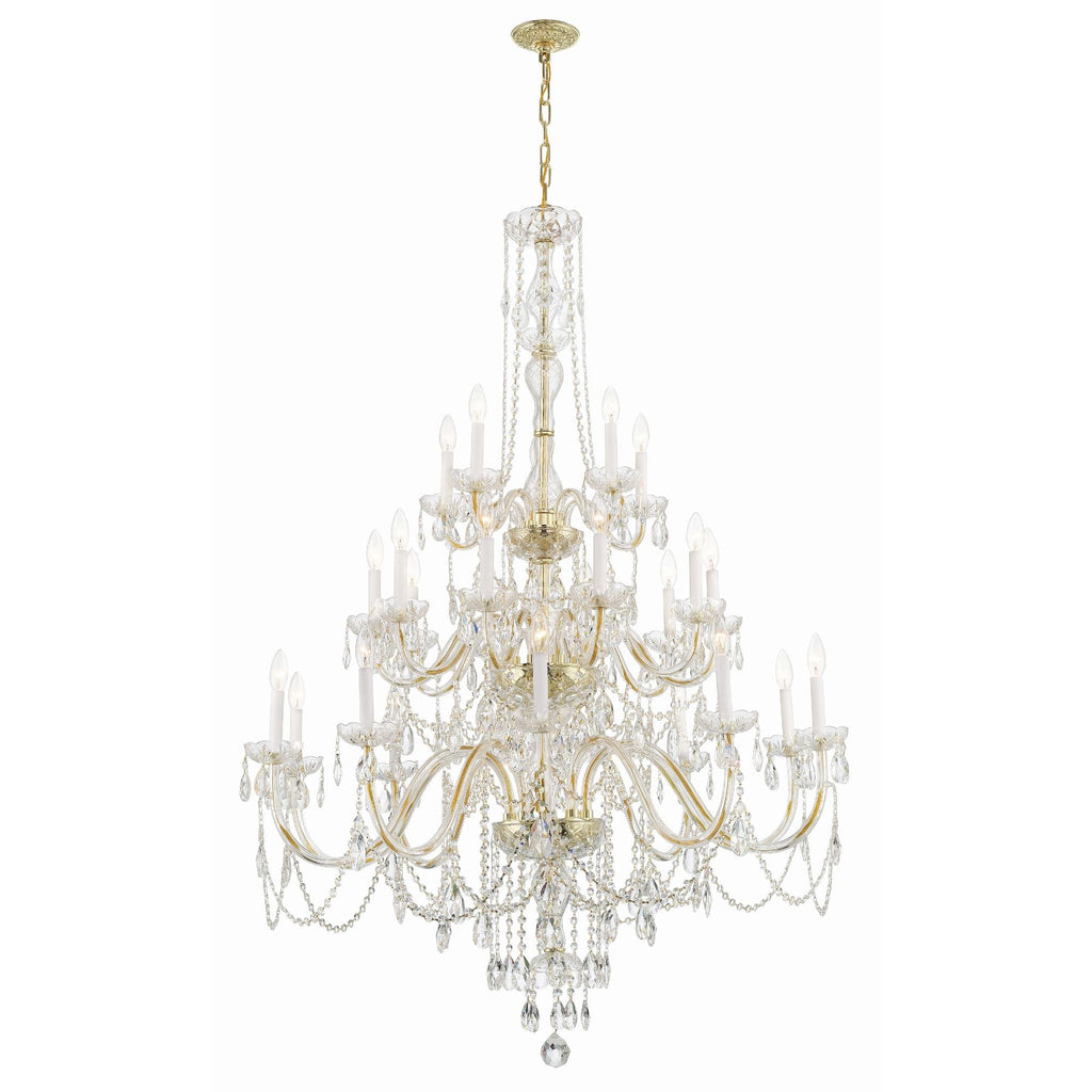 Traditional Crystal 45'' Hand Cut Crystal Polished Brass Chandelier Gold 45"W x 61"H x 45"D