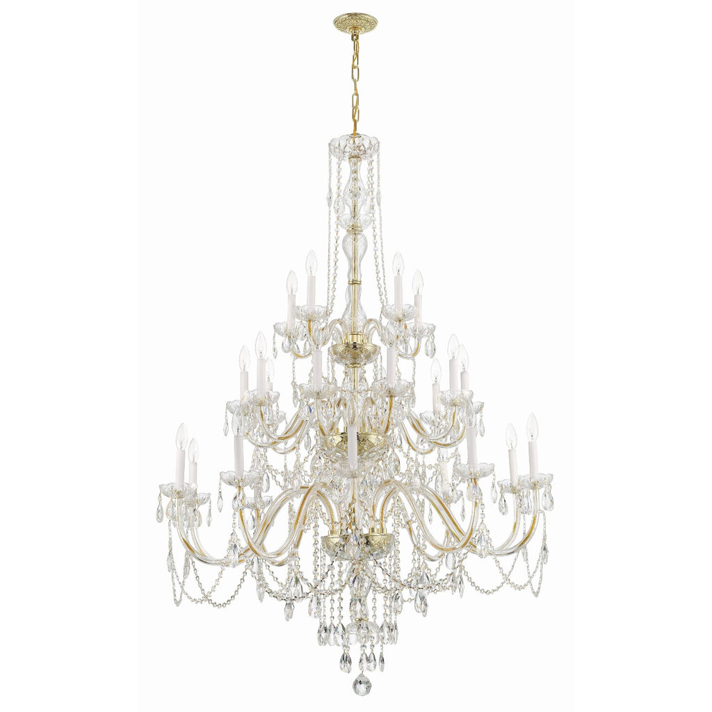 Traditional Crystal 45'' Hand Cut Crystal Polished Brass Chandelier Gold 45"W x 61"H x 45"D