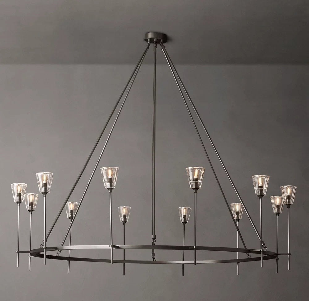 Torche De Verre Round Chandelier 70"