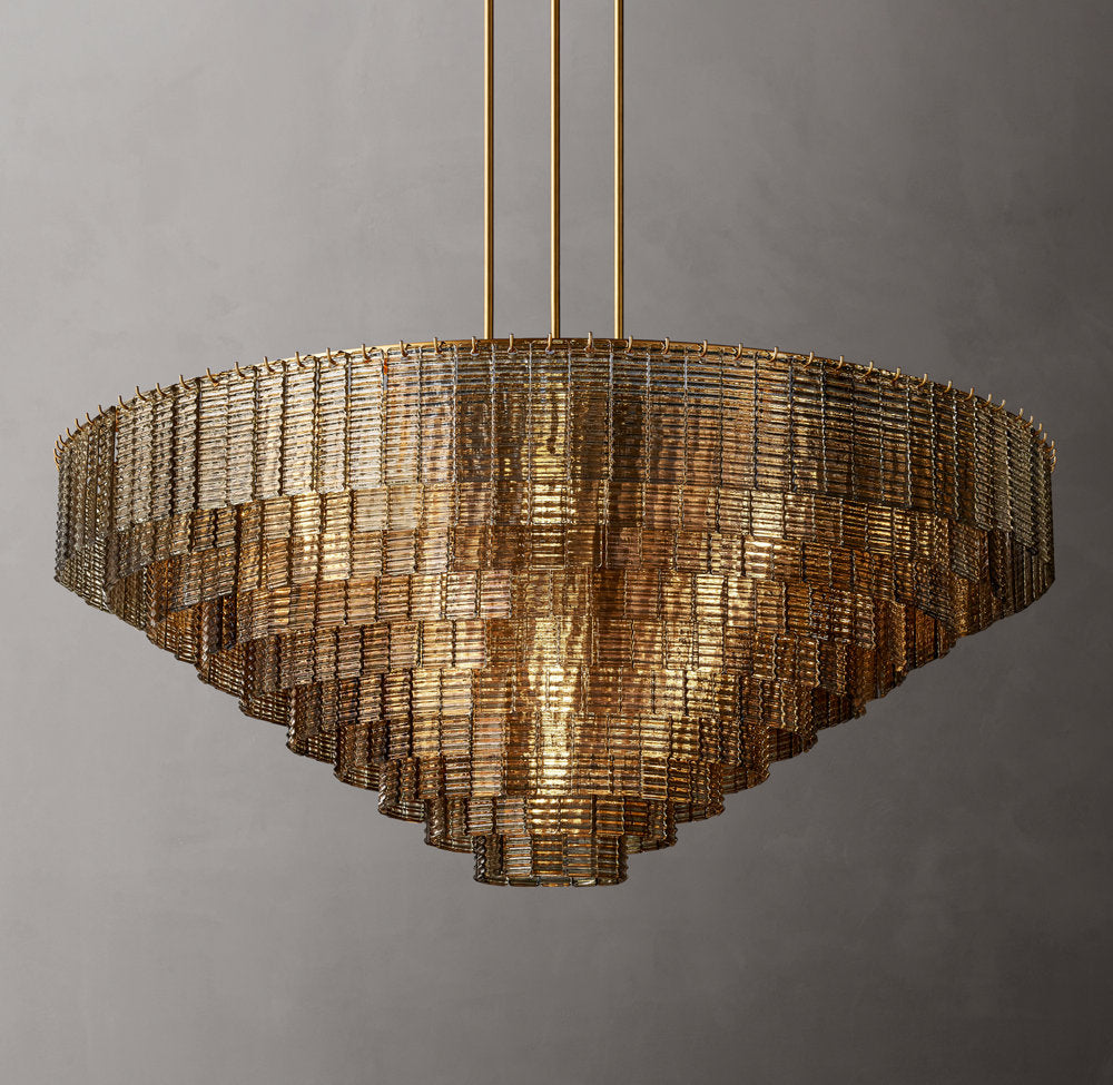 Sirene Smoke Glass Round Chandelier 65"