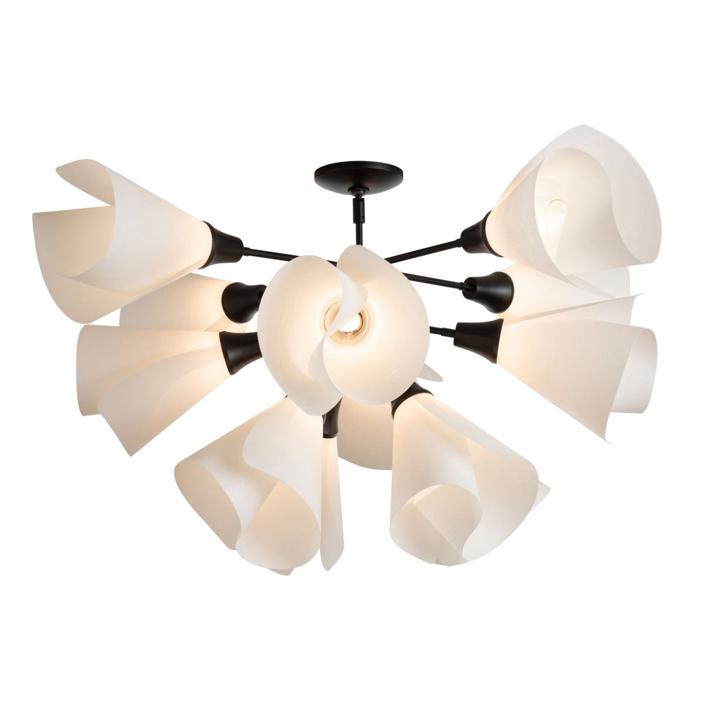 Mobius 12-Light Semi-Flush 12-Light Spun Frost (SH) in Black
