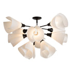 Mobius 12-Light Semi-Flush 12-Light Spun Frost (SH) in Black