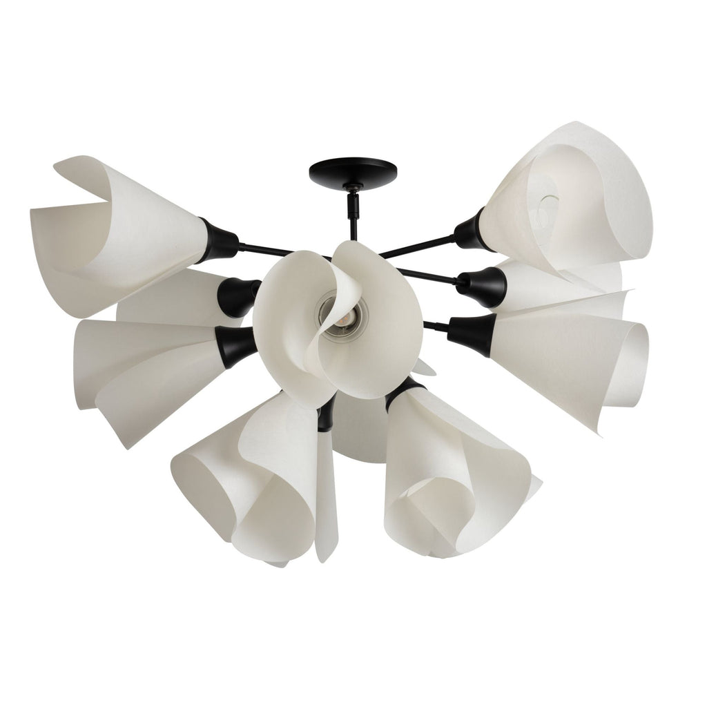 Mobius 12-Light Semi-Flush 12-Light Spun Frost (SH) in Black