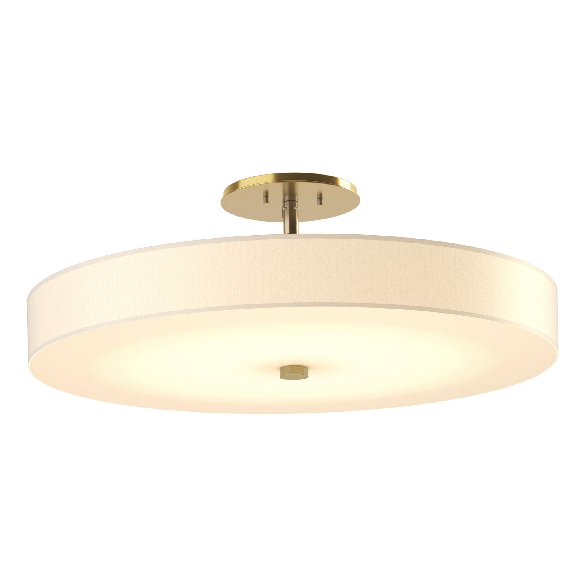 Disq Large LED Semi-Flush LED Spun Frost (SH) in Modern Brass